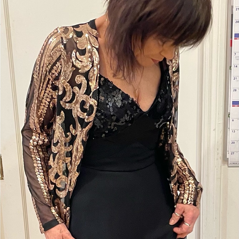 ESCADA jumpsuit with gold n black duster